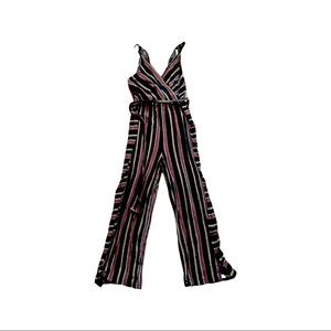 Tie waist and neck jumpsuit with stretch waist - M